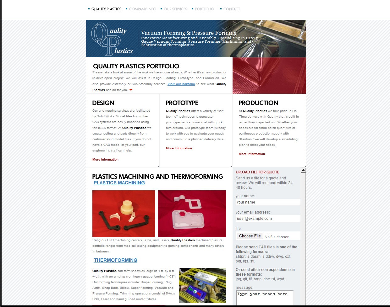 Quality Plastics project screenshot