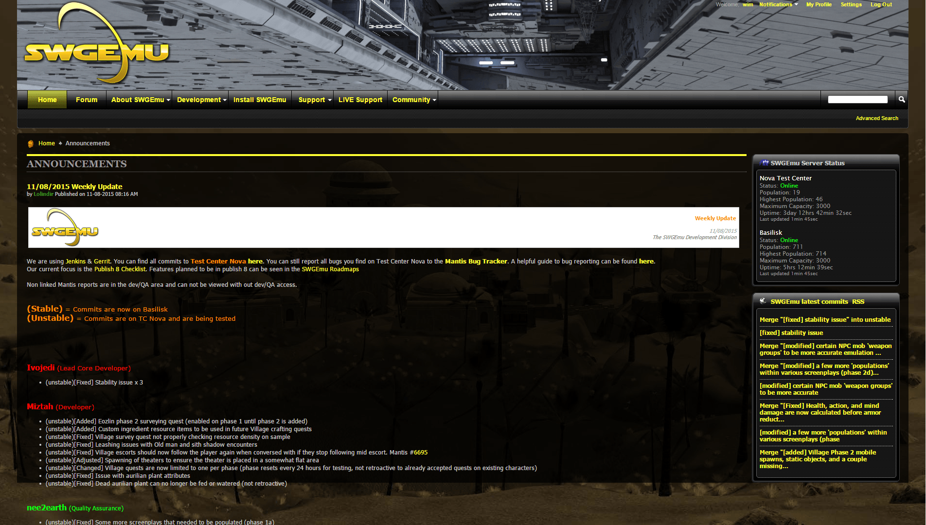 SWGemu project screenshot